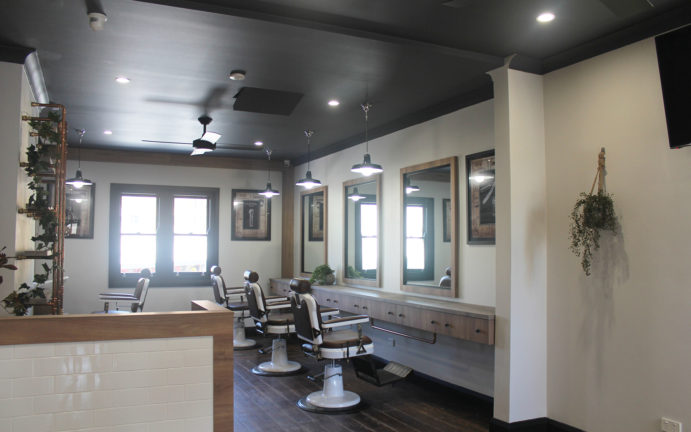 Vintage Industrial Barber Shop design
